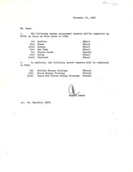 Masood Ahmed - Chronological File - November to December 1985