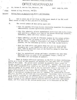 Development Policy - Policy Review Committee [PRC] - Agricultural Prices and Subsidies - June 197...