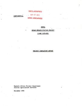 Sugar Rehabilitation Project - Kenya - Loan 1636 - P001264 - Project Completion Report