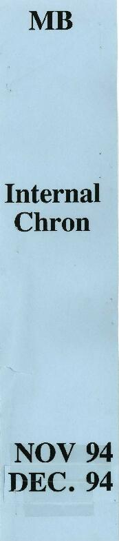 Michael Bruno - Internal Chronological - November to December 1994
