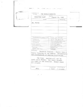 National Health Project - The Gambia - Credit 1760 - P000812 - Research Proposal - 1985