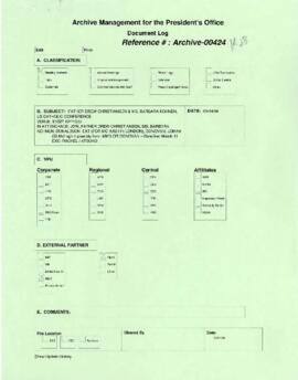 President Wolfensohn - Briefing Book for President's Meetings and Events - Father Drew Christians...