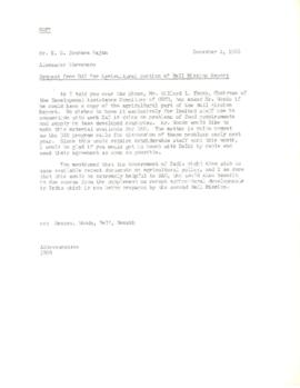 Bernard R. Bell Files: Bell 1964-65 Mission Report - Correspondence