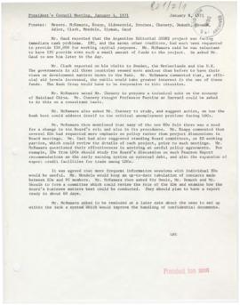 Records of President Robert S. McNamara President's Council minutes - Minutes 07