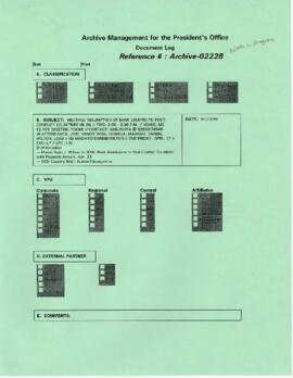 President Wolfensohn - Briefing Book for President's Meetings and Events - Resumption of Bank Len...