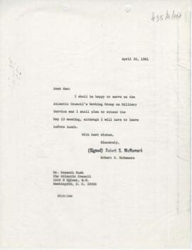 President Robert McNamara Chronological files - (outgoing) - Chrons 82