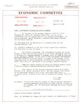 Economic Committee Papers - Chad - EC/O/68-35 - Development Strategy and Action Program