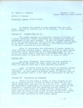 Hollis B. Chenery Papers - McNamara discussions / notebooks / memoranda - 1979 (January - August)