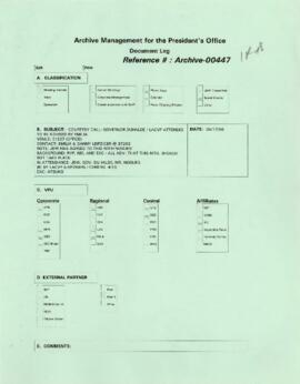 President Wolfensohn - Briefing Book for President's Meetings and Events - Courtesy Call - Govern...