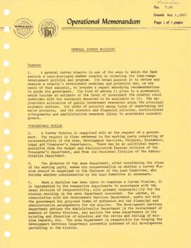 Operational - Missions - General Survey - Correspondence - Volume 1