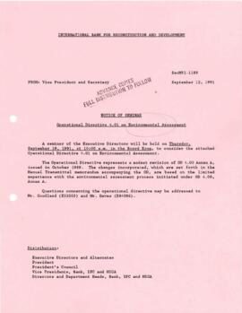Environment - Policy Papers - Correspondence