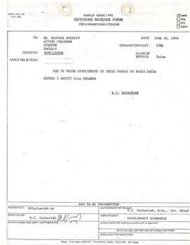 K.C. Zachariah - Chronological Records - January 9 - June 30, 1976