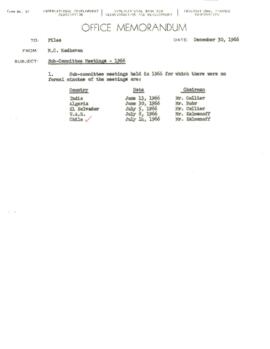 Economic Committee Papers - Chile - Sub Committee Meetings - 1966