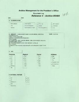 President Wolfensohn - Briefing Book for President's Meetings and Events - Commissioner Hans Van ...