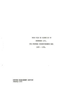 Bank Administration and Policy - Land Reform - 1969 / 1971 Correspondence - Volume 1