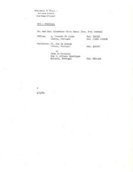 President George D. Woods Country Correspondence Files: Portugal - Correspondence 01