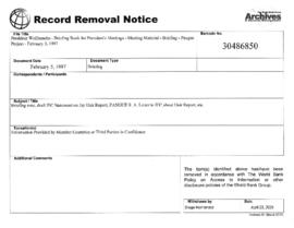 President Wolfensohn - Briefing Book for President's Meetings and Events - Briefing - Pangue Proj...