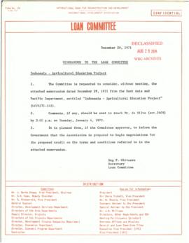 Loan Committee Memos and Special Committee Minutes - 1971 - Volume 2