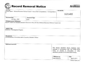 Clausen Papers - National Resource Defence Council - Sierra Club Correspondence  - Correspondence 01