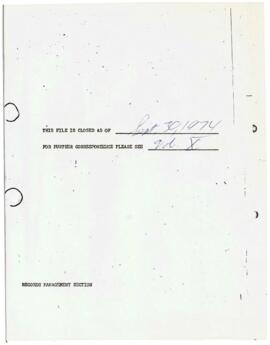 Operations - Research 1972 / 1974 Correspondence - Volume 8