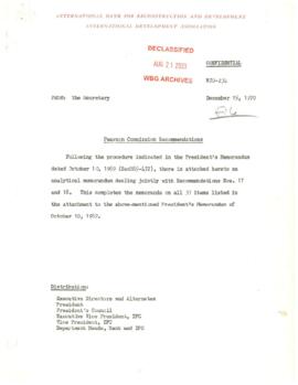 President's Memoranda on Report Recommendations - 2