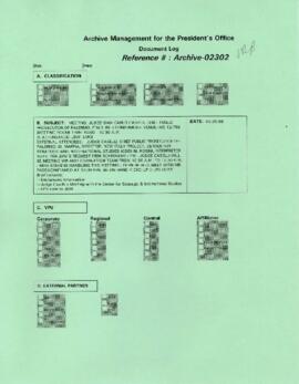 President Wolfensohn - Briefing Book for President's Meetings and Events - Judge Gian Carlo Casel...