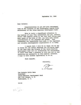 Clausen Papers - Inter-American Development Bank - Correspondence 01