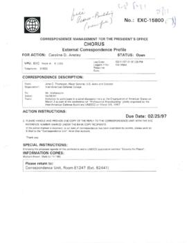 Bank - United Nations - United Nations Liaison Agencies - Correspondence - Peace Keeping