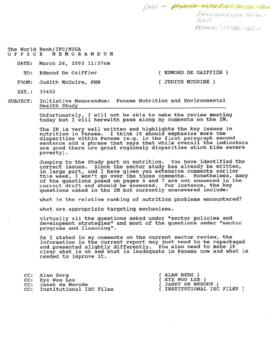 Population, Health and Nutrition [PHN] - Panama - Nutrition - General - 1993 Correspondence - Vol...