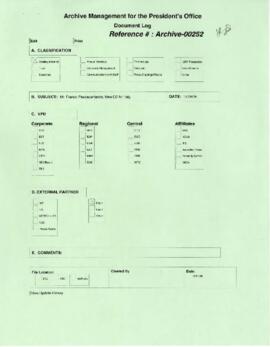 President Wolfensohn - Briefing Book for President's Meetings and Events - Franco Passacantando -...