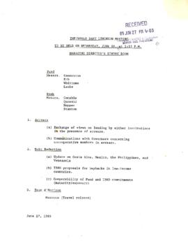 J. Volk working files: President Conable / Camdessus, lunches - Lunch 01