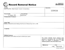 Joseph Wood Files - Brady Proposal - General - Correspondence