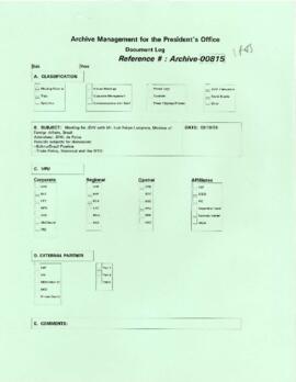 President Wolfensohn - Briefing Book for President's Meetings and Events - Mr Luiz Felipe Lamprei...