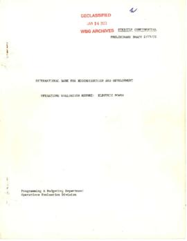 Operations Evaluation Report - Electric Power - Preliminary Draft February 23, 1972