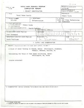 Rural Water Supply - RPO 673-93