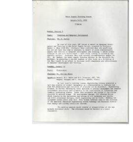 Waste and Water - Training Courses - 1978 Correspondence
