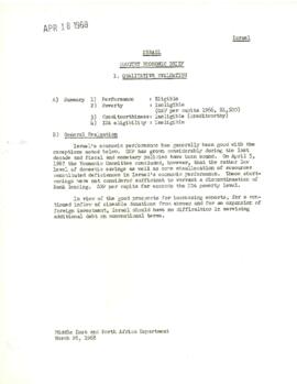 Economic Committee Papers - Israel - Country Economic Brief