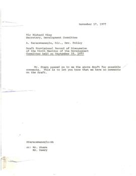 Development Committee - Meeting - September 1977