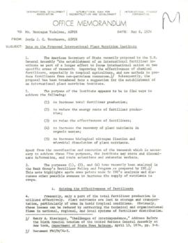 Consultative Group on International Agricultural Research [CGIAR] - M - Fertilizer - 1972 / 1974 ...