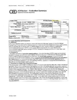 India - NTPC Power Generation Project - Implementation Completion Report