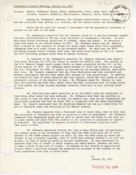 Records of President Robert S. McNamara President's Council minutes - Minutes 11