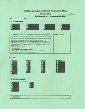 President Wolfensohn - Briefing Book for President's Meetings and Events - Town Hall Meeting - Wo...