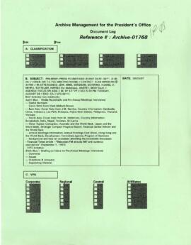 President Wolfensohn - Media Coverage and Interviews - Press Roundtable - September 3, 1997