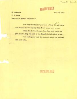 Projects and Studies - Extractive Industries - Correspondence - Volume 1