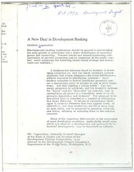 Loganathan, Chelliah - Articles and Speeches (1972)
