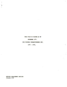 Bank Administration and Policy - Commodity Prices Stabilization - 1969 / 1971 Correspondence;