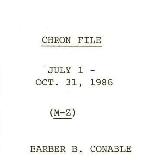 President Barber Conable Chronological Records - Outgoing - Correspondence - M-Z - July 1 - Octob...