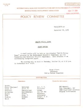 Development Economics and Chief Economist [DEC] - Policy Review Committee - PRC/s/M/74-15, PRC/s/...