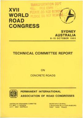 Conferences 1976 - Seventeenth World Road Congress, Sidney, Australia - October 8-15, 1983 - Reports