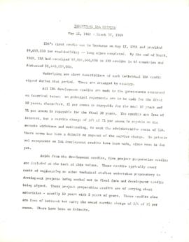 IPA - International Development Association [IDA] Credit - 1961 - 1965